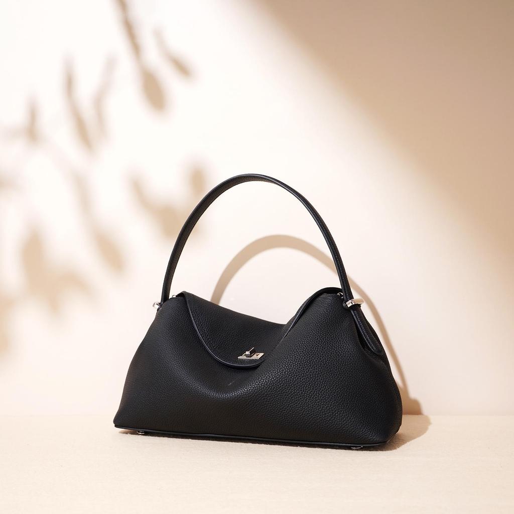 2025 Versatile Genuine Leather Handbag: Top Layer Cowhide, Fashionable Spring Single Shoulder & Crossbody Bag