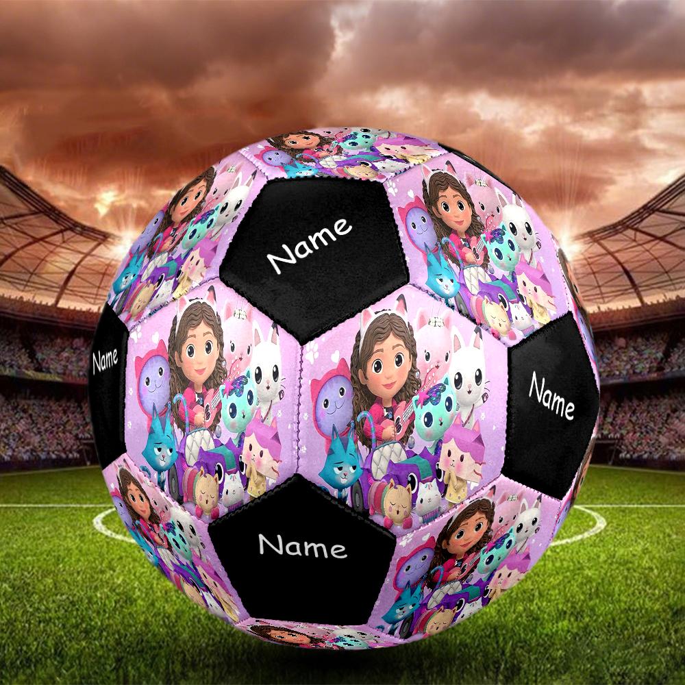Ballon de Football Taille 5 Personnalisé Nom Gabby's Dollhouse, Convient aux Matchs Intérieurs et Extérieurs, un Cadeau Convient à Tous.