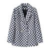 Women Long Sleeve Blazer Jacket Lapel Double Breasted Gold Button Loose Fit Office Casual Suit Outerwear Coat