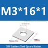 304 Stainless Steel Thickened Square Washer for Curtain Wall (M4-M16)