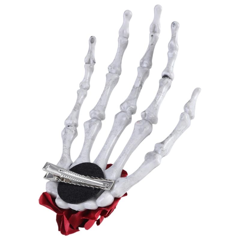 Cool Girls Skeleton Hand Hairpin Trend Barrettes Fashion Hair Ornament Statement Headpiece Women Head Wrap for Ladies