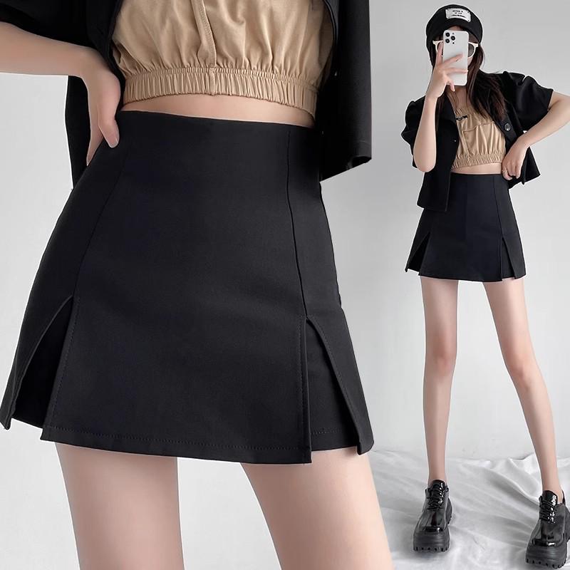 

Spring 2024 Women s High Waist A-Line Slit Midi Skirt - Slimming & Versatile S