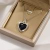 Luxury Classic Blue Ocean Star Inlay Zircon Chin Crystal Pendant Necklace for Women Weding Party Trendy Temperament Jewelry Gift