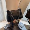 Chain gentle texture small bag women's spring new versatile ins shoulder armpit bag small square bag Korean version