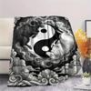 1Pc Goat Demon Print Flannel Blanket, High quality Comfortable for All Seasons, Home Decor, Warmth and Comfort, Perfect for Christmas Gifts W143