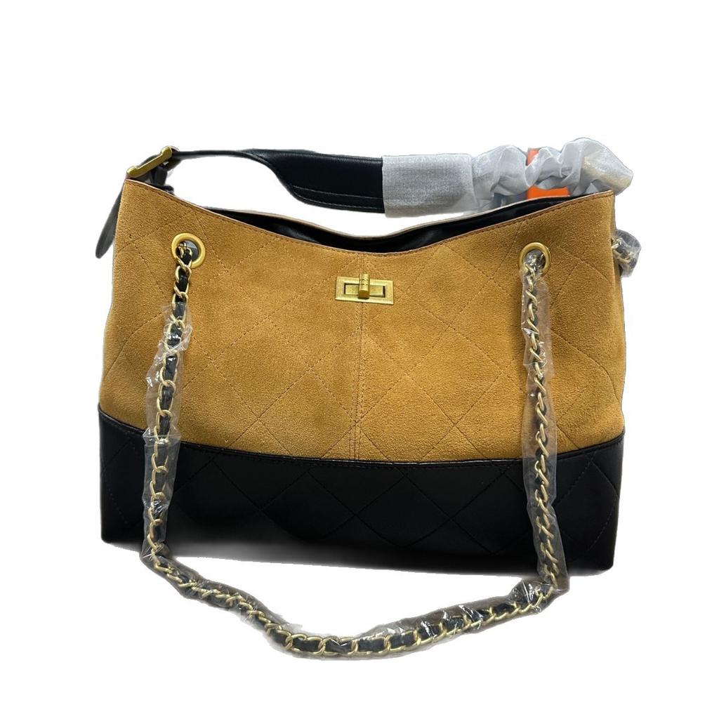 Bolsa de Corrente Grande com Diamantes Estilo Novo Xiaoxiang Transfronteiriça Cor Retro Combinada Bolsa Tote Despojada Bolsa de Ombro Mensageiro para o Dia a Dia