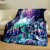 Reversible Digital Print Flannel Throw Blanket, Soft Non-Shedding Polyester with Contemporary Cartoon Turtle Pattern