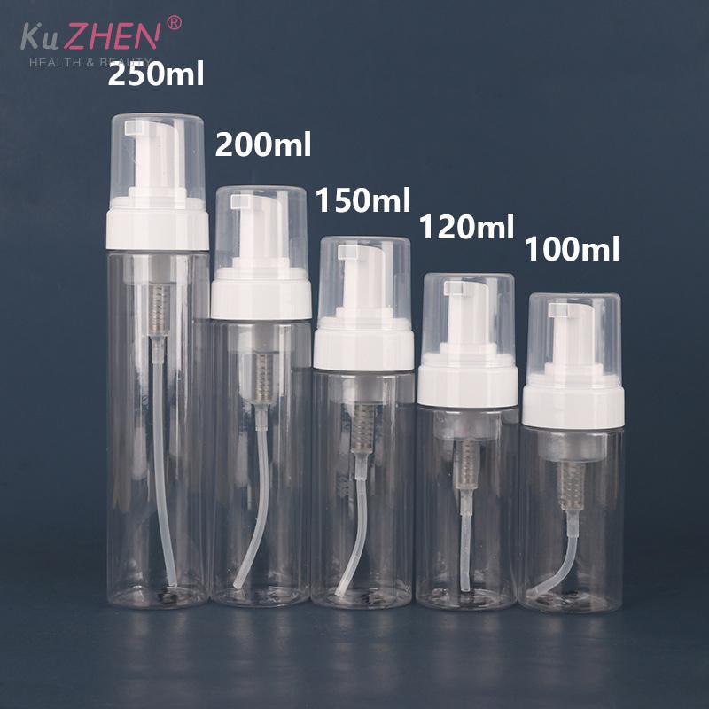 Botella dispensadora de bomba de espuma para loción de 100/120/150/200/250 ml Vacía Rellenable Para Jabón de Manos Champú Limpiador Envase Portátil Viaje