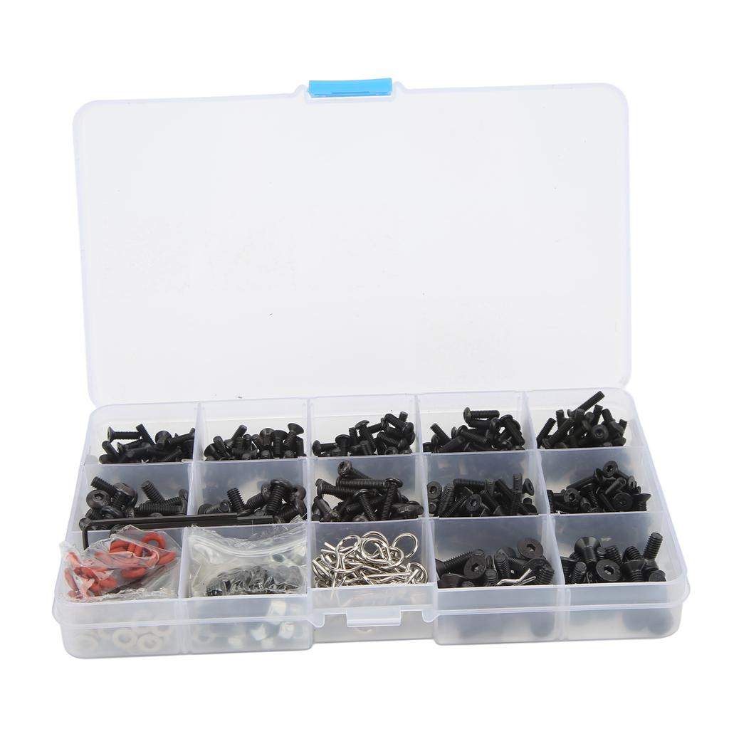 522Pcs RC Screw Kit Multiple Sizes High Hardness Clear Thread Screws Assortment Set with Storage