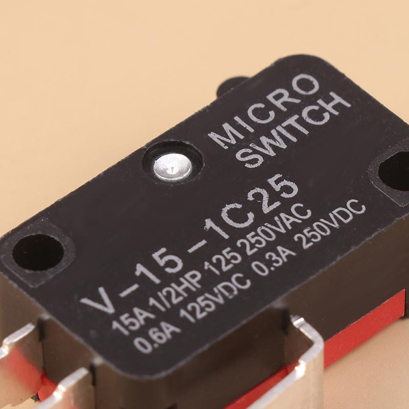 10Pcs Micro Switch V-15-1C25 Silver Point V-15-1C25 Microwave Oven Contact Switch Copper Point Tact Switch Limit Microswitch