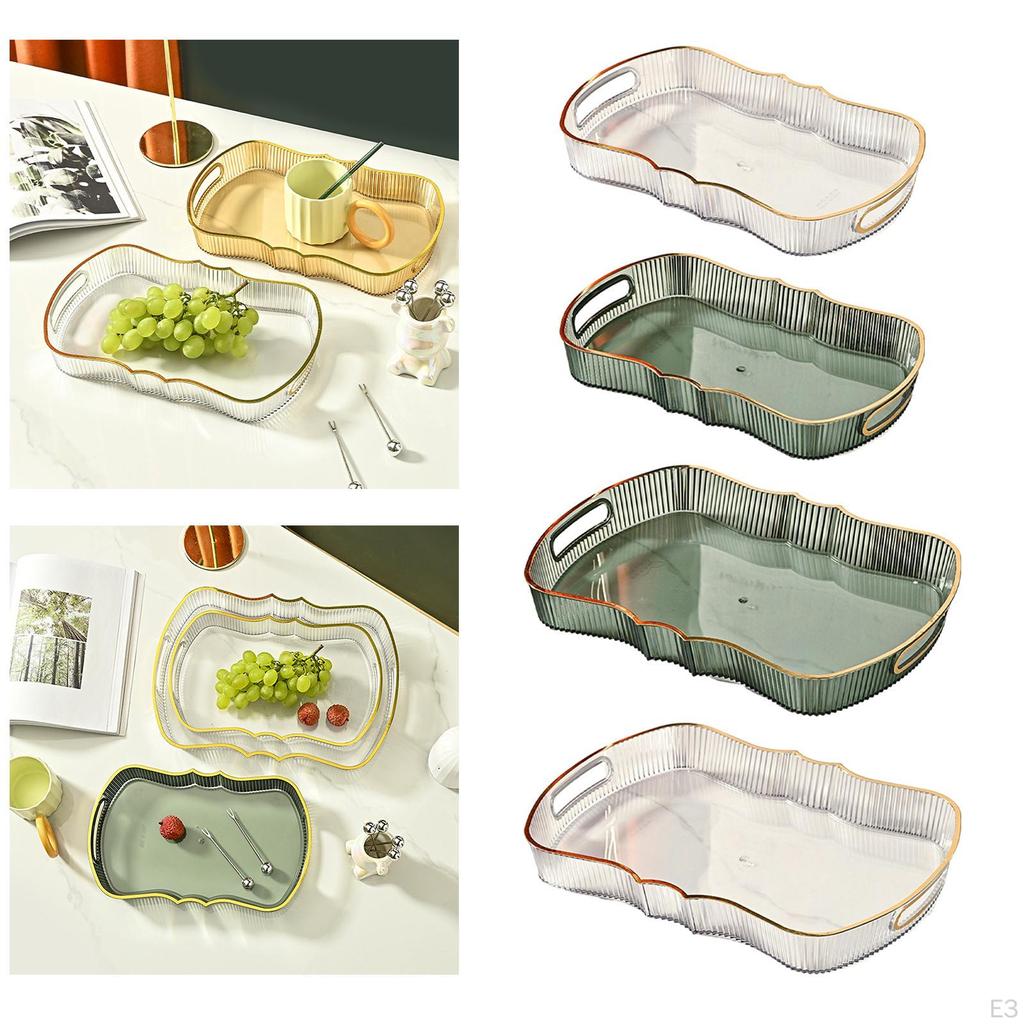 Acrylic Serving Tray Cosmetic Storage Bathroom Vanity Cafe Cafeteria Food for Bedroom