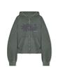 Escapefrom Flare Sun Logo Print Two-Way Pigment Zip-Up Hoodie Khaki