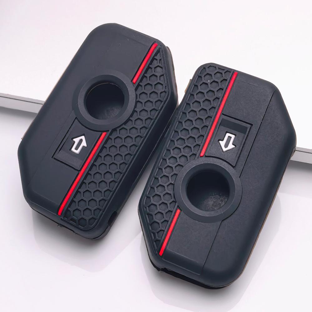 Silicone Key Cover for BMW Motorcycle 2 Button Smart Key, Fits BMW R1200GS R1250GS F750GS F850GS K1600GT, Shockproof Key Fob Holder