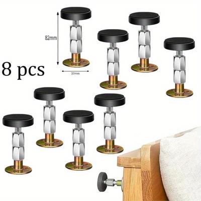 8 Pcs 67-87mm Adjustable Threaded Bed Frame Anti-Shake Tool Headboard Stoppers Bedside Headboards Prevent Loosening Anti-Shake