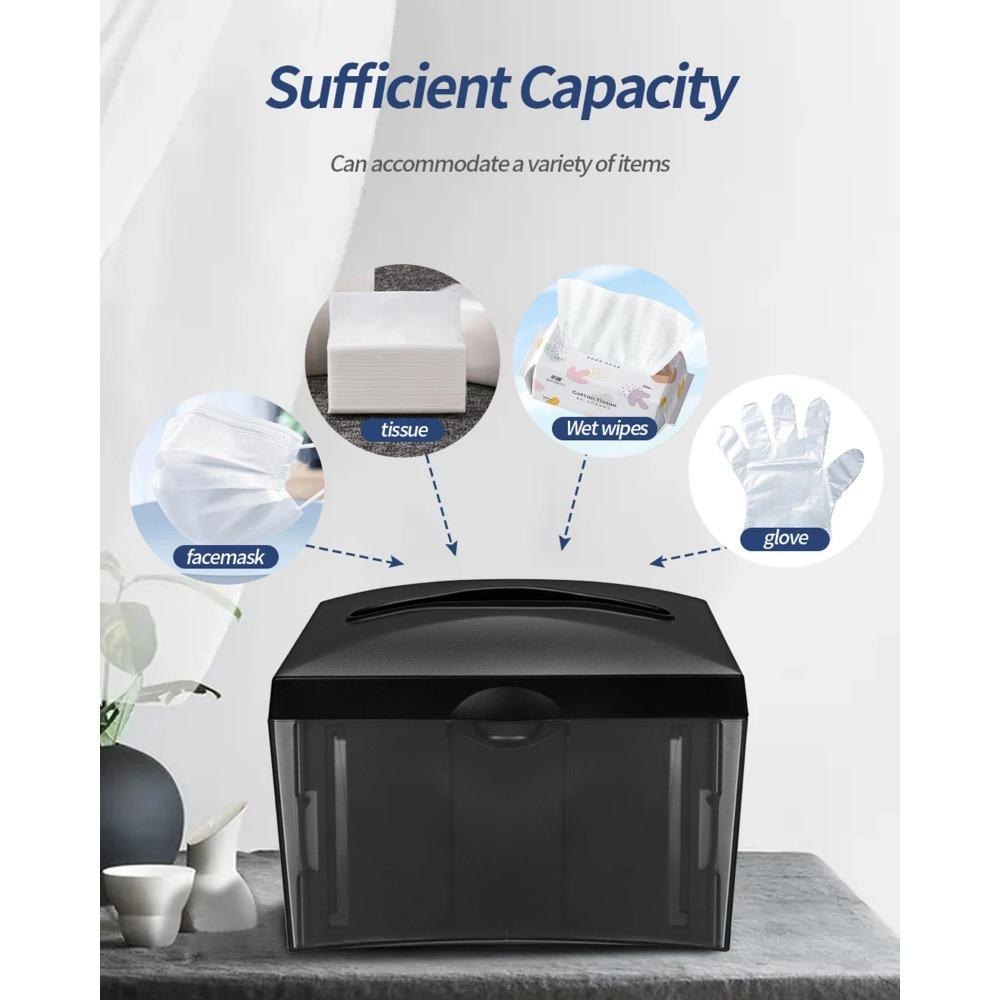 Lifting Napkin Holder for Table Home Commercial Tissue Box Transparent Toilet Paper Container Wipes Organizer with Card Slot