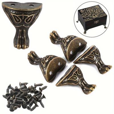 12pcs Furniture Feet, Wooden Box Feet, Wooden Box Feet for Gift Boxes, Decorative Feet for Fixing Feet, Industrial Hardware, with Mounting Screws