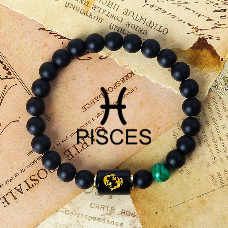 12 Constellation Zodiac Signs Bracelet Men Women Natural Tiger Eye Stone Beaded Couples Bracelets Scorpio Birthday Beads Jewelry