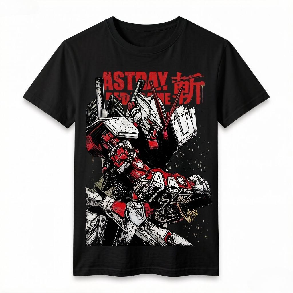 Unicorn Gundam Short-sleeved T-shirt Anime-related Merchandise for Kids and Parents Summer Clothing