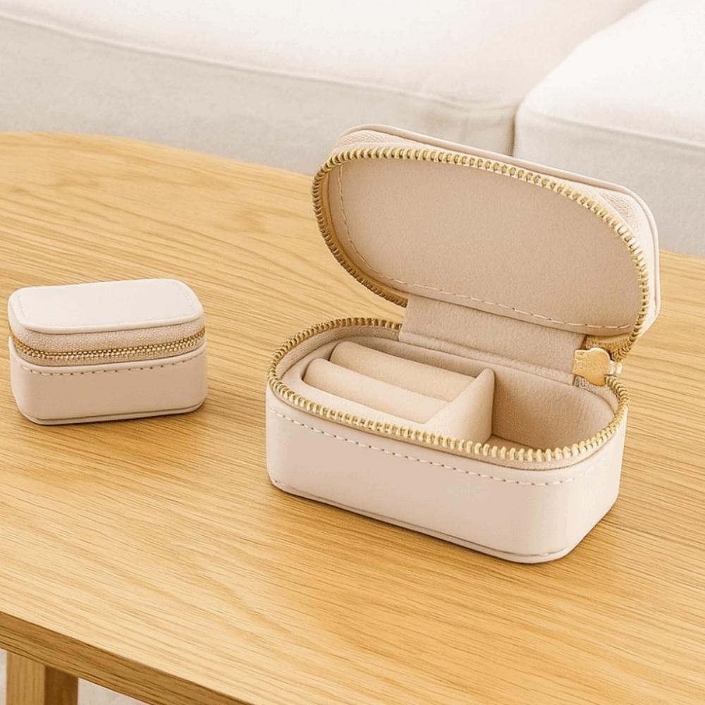 Vintage Necklace Ring Case Zipper Earring Organizer Lightweight Mini Portable Jewelry Box  Outdoor