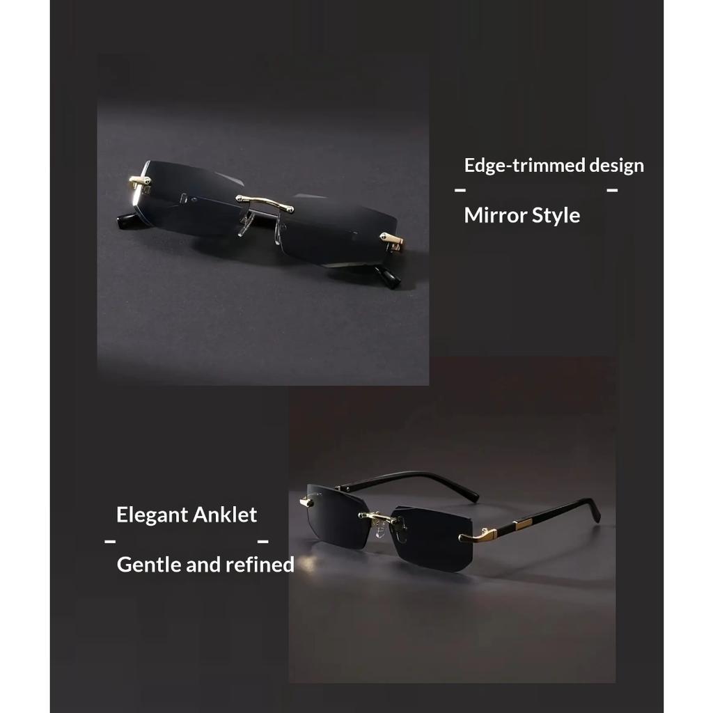 New Frameless Fashion Sunglasses Trend Rimless Cut Edge Shades Versatile Sun Glasses For Men Women