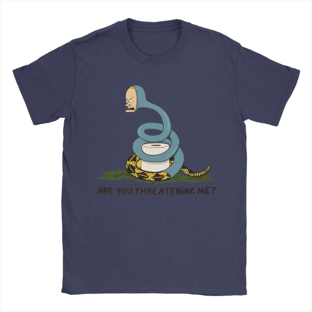 Men TShirts Are You Threatening Me Beavis and ButtHead Casual Cotton Tees Short Sleeve T Shirts Crew Neck Clothes Adult