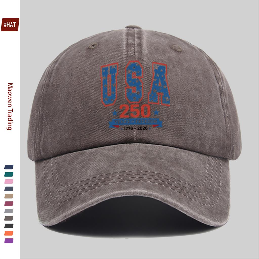 pc pcs American Freedom Baseball Cap Suitable for Outdoor Adjustable Trucker Hat with Vintage Star Print Washed Bu