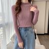 Women Spring Autumn Winter Half High Collar Pullovers Sweaters Jumper Primer Shirt Full Sleeve Short Slim-fit Tight Bottoming Knit Chic Solid One Size