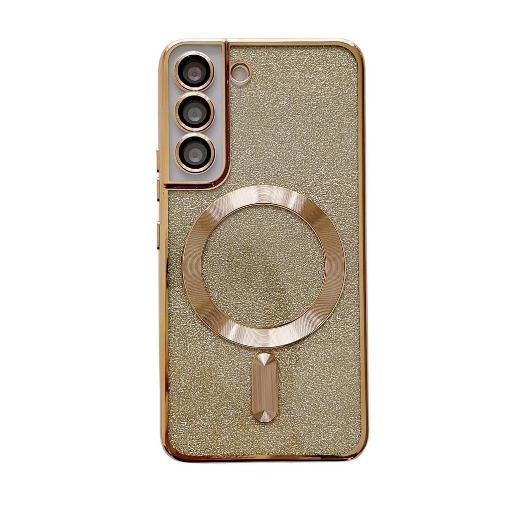 Applicable to Samsung S23Ultra mobile phone case electroplating glitter magnetic suction S22plus all-inclusive anti-drop protective case 21U soft