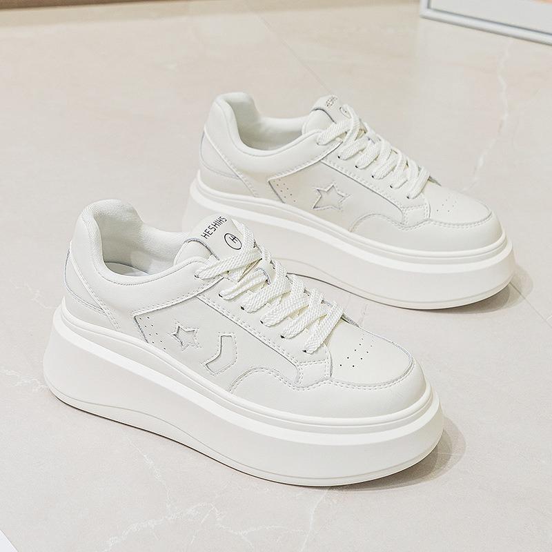 

Leather little white shoes women s Spring Festival new panda board shoes versatile platform casual women s sports running shoes 35 белый