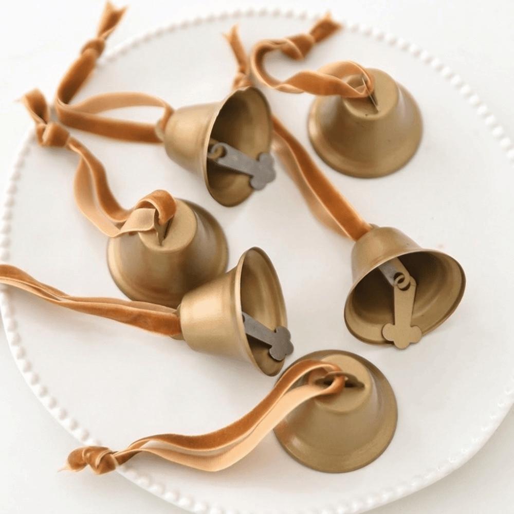 6PCS Antique Christmas Tree Hanging Bells Iron Retro Wind Bell Home Garden Decor