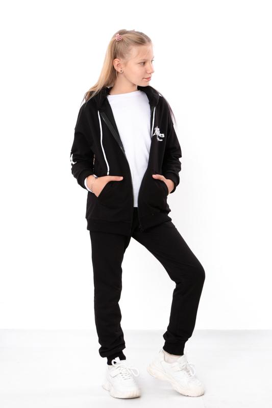 Teen Girls’ Two-Layer Knit Tracksuit – Comfortable Zip Hoodie & Elastic Waist Pants. Any Season, 6422-057-33 HC