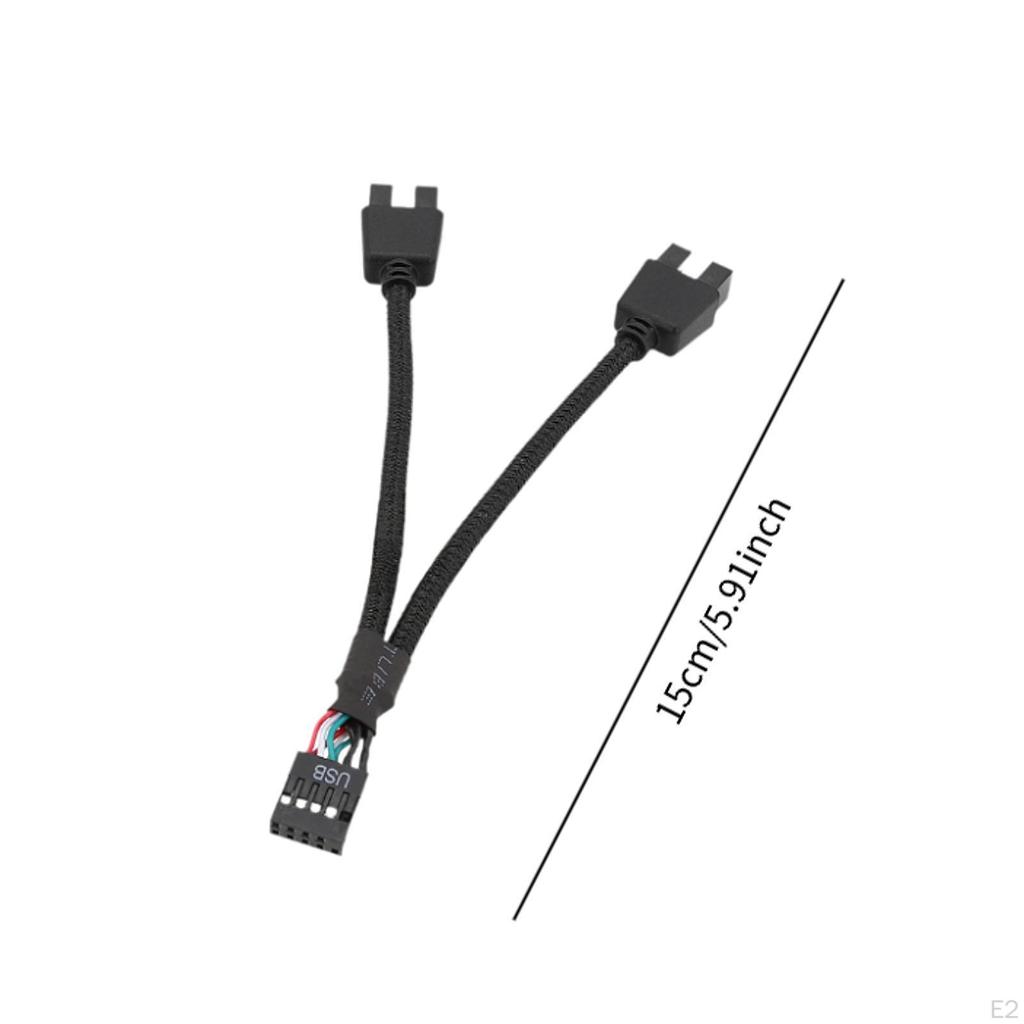 Motherboard USB 9Pin Extension Cable To Double 9USB Multifunction Wire Braided Mesh Sturdy
