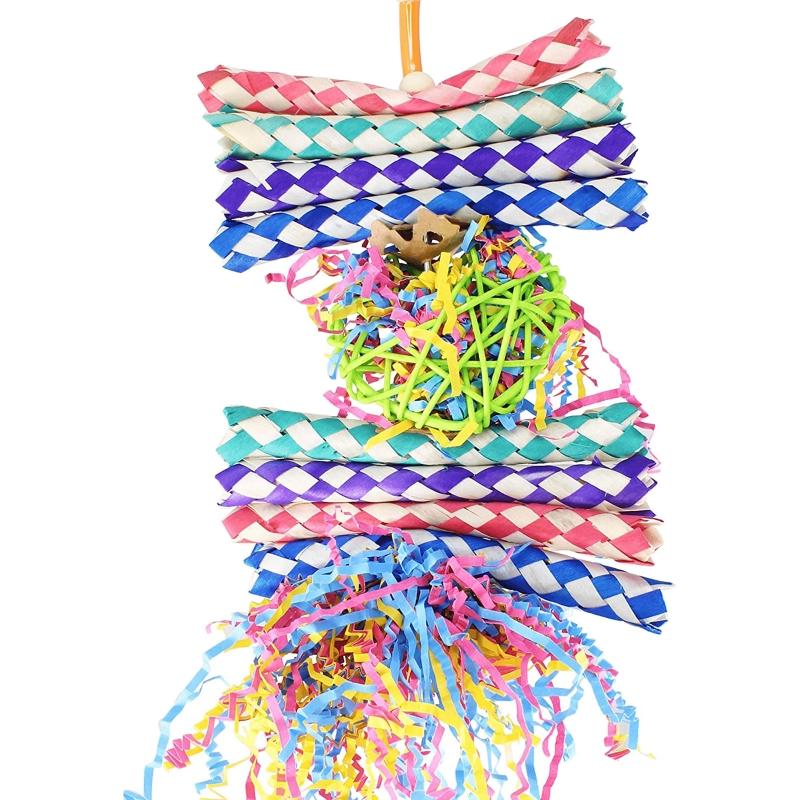 Bird Parakeet Toys Foraging Shredding Toys Parrot Cage Accessories Hanging Toys Bird Swing Bird Ladder for Parrots