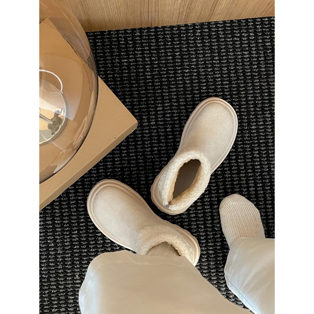 Fleece thickened non-slip thick-soled snow boots women's winter wear warm Birkenstock cotton shoes