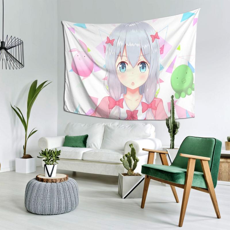 VIKAMA Japanische Anime Süße Mädchen Wandteppich Schlafzimmer Kopfteil Dekor Hintergrund Schlafsaal Renovierung Wandtuch Wandbehang Stoffkunst