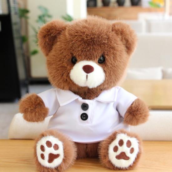 Polo Shirt Bear Doll Plush Toy Cute Teddy Bear Doll Graduation Gift