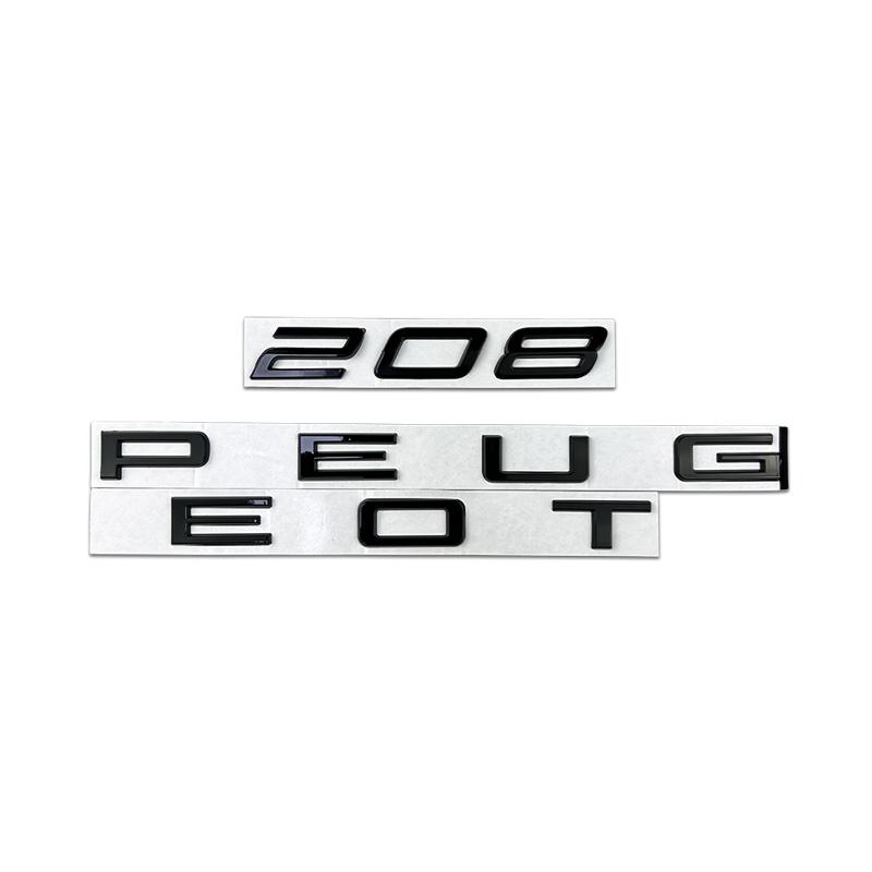 Metal Car Rear Trunk Emblem L Stickers Accessories for Peugeot 208 Letters Badge Modification Decoration