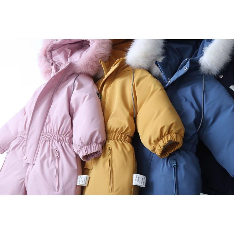 Snødress for barn Småbarn Ett stykke Snødress Skidresser Jenter og Gutter Hette Vanntett Jumpsuits Overalls Vinter Varm Snowboardjakke Utendørsjakker