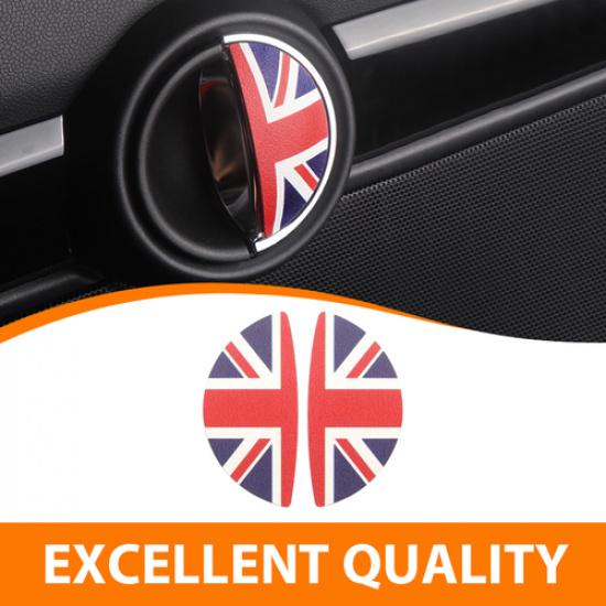 2PCS For MINI Cooper S Accessories Gray Union Jack 3D Car Door Handle Stickers