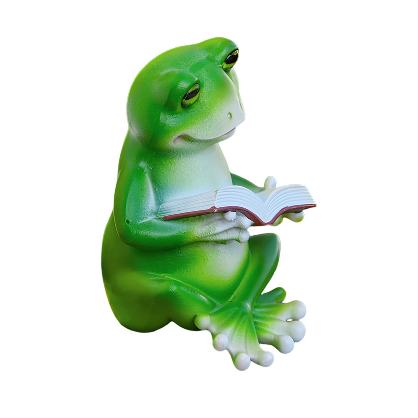 Статуэтки лягушек-читателей Милые мини-фигурки лягушек из смолы Настольные аксессуары для дома Спальни Гостиной Офиса Квартиры Сада CN