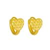 European & American Minimalist Zircon Flower Earrings with Heart Ear Cuffs - Stylish Niche Design for Women