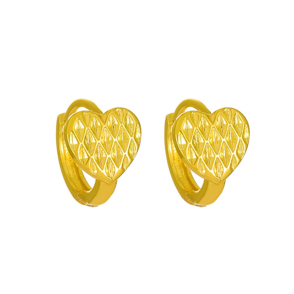 European & American Minimalist Zircon Flower Earrings with Heart Ear Cuffs - Stylish Niche Design for Women