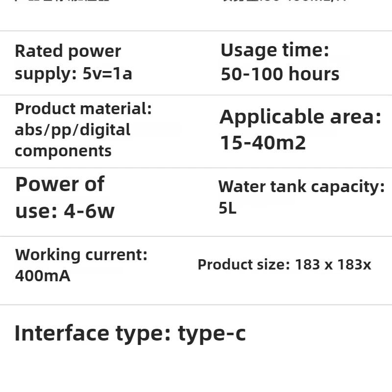 5L Large Capacity Double Spray Air Humidifier Usb Desktop Home Silent Bedroom Office Night Light Digital Display Humidifier