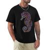 Abstract Seahorse Drawing Tshirt Sports Casual Short Sleeve Cotton Tee