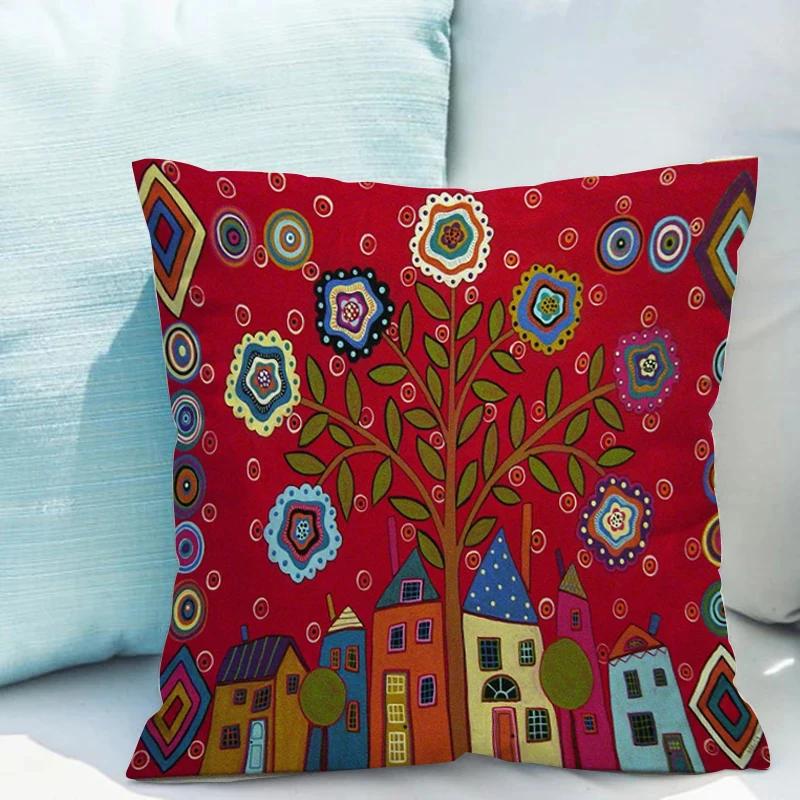 

Retro Rural Color Cities Pillows Cushions 40x40 Car Double-sided Printing Room Decor Sofa Pillow Cover Cushion Short Plush Couch 12x12Inch