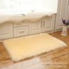 Tapete Lavável de Lã Sintética com Pelo Longo para Quarto, Varanda, Janela Saliente, Sofá ou Decoração de Estufa