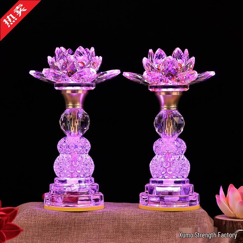 Seven-Color Eternal Buddhist Lotus Offering Lamp