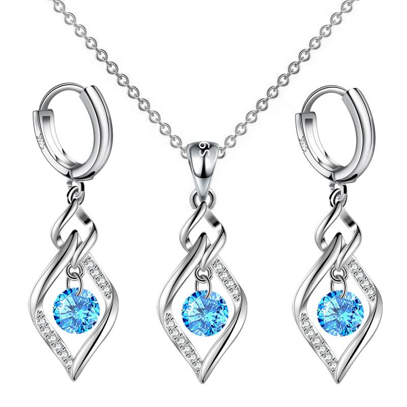 1 ensemble de boucles d'oreilles en argent S925 pour femmes, pendentif géométrique à la mode, ensembles de boucles d'oreilles en Zircon de haute qualité pour femmes, bijoux cadeaux