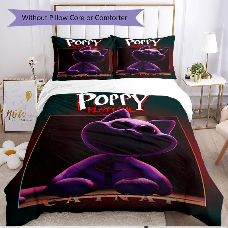 Set copripiumino 3 pezzi (1*Copripiumino + 2*Federe, Senza Nucleo), Set Biancheria da Letto Morbido All‑Season con Stampa Poppy Playtime, Regalo Decorazione Camera da Letto
