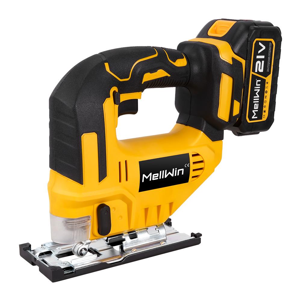 MELLWIN 3500RPM Brushless Electric Jig Saw 750W Jigsaw Adjustable Blade 3 Variable Speed Woodworking Tool for Makita 18V Battery